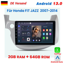 2+64GB Carplay Android13 Autoradio Für Honda FIT JAZZ 2007-2014 GPS NAVI BT DAB+