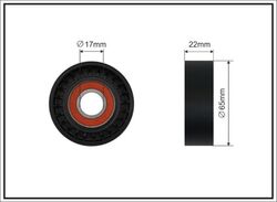 Umlenk-/Führungsrolle Keilrippenriemen CAFFARO 07-00 für MERCEDES MITSUBISHI 150