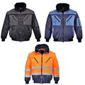 Pilotenjacke Winterjacke Arbeitsjacke Warnschutzjacke gefüttert Baujacke