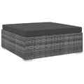 vidaXL Modular-Fußhocker 1 Stk. + Auflagen Poly Rattan Grau FAT