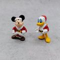 Disney Weihnachten Mini Figuren Donald Duck Mickey Mouse Weihnachtsmann PVC Figur Vintage 