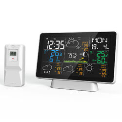 Funk Wetterstation mit Außensensor Farbdisplay/ Hygrometer Thermometer Baro S3R8