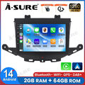 DAB 2G+64GB Android 14 Autoradio Für Opel Astra K 2015-2019 GPS Navi CarPlay RDS