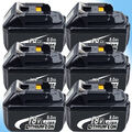 6X Ersatzbatterie Für Makita Akku BL1860B 18V 8,0Ah Li-Ion 197422-4 BL1850B LED