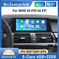 8 Kern Android 14 Autoradio CarPlay WIFI GPS Navi DAB+ für BMW X5 E70 E71 X6 CCC