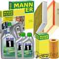 MANN INSPEKTIONSPAKET+MOBIL1 5W-30 ÖL passend für MERCEDES W176 246 CLA 180-220d