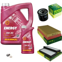 MANN Inspektionspaket 6 L MANNOL Energy 5W-30 für KIA Rio Kombi 1.5 16V 1.3