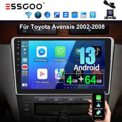 Für Toyota Avensis 2003-2008 4+64G Apple Carplay Android13 Autoradio kam GPS NAV