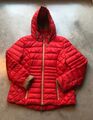 Original GIL BRET modische Daunenjacke SORONA Leicht Kapuze Rot Beige Gr. 44