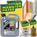 MANN INSPEKTIONSPAKET+5L LIQUI MOLY 5W-30 ÖL passend für FORD FIESTA 6 COURIER