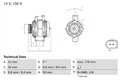 BOSCH Lichtmaschine Generator Lima 0 986 047 150 +125.24€ Pfand für MERCEDES CLS