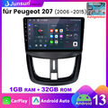 Autoradio Android 13 Carplay GPS Navi WIFI DAB+ SWC RDS BT Für Peugeot 207 06-15