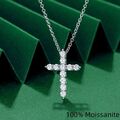 925 SILBER Anhänger Kreuz mit Silberkette Zirkonia Damen Kette Jesus Silberkette