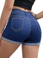 Damen Jeans Shorts Freizeit Lässig Hotpant Stretch Denim Kurzehose Sommershorts