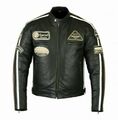 Herren Motorrad LederJacke Biker Motorrad Vintage Leder Jacke Motorradjacke Neu