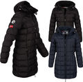 Geographical Norway Damen Winter Jacke FVSC Mantel Parka Steppjacke lange Kapuze