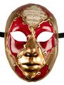 Maske Volto Golden Rot Symphonia Gesicht Venedig Handgefertigt #670