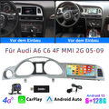 DAB+ 6+128G Carplay Android 13 Autoradio GPS Für Audi A6 C6 4F MMI 2G SIM Kamera