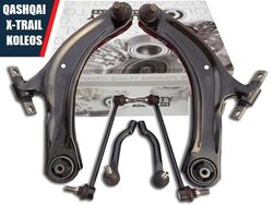 2x QUERLENKER + KOPPELSTANGE + SPURSTANGENKOPF SATZ SET FÜR NISSAN QASHQAI J10