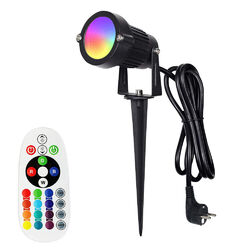 1-4X RGBW LED Gartenleuchte Gartenstrahler mit Erdspieß Außen IP65 Fernbedienung