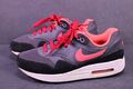 Nike Air Max 1 "dark grey" Damen Sneaker Sportschuhe Gr. 39 grau rot neon BS20