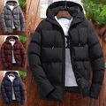 Herren Jacke Warme Winter Daunenjacke Gefüllte Jacke mit Reißverschluss Outwear