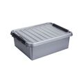 3 Stück - SUNWARE Q-Line Box - 25 Liter - 50 x 40 x 18cm - silber/schwarz