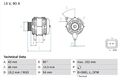 BOSCH 0 986 049 700 Lichtmaschine Generator 90A 14V passend für PEUGEOT 406 (8B)