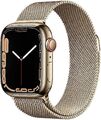 Apple Watch Series 7 [GPS + Cellular, inkl. Milanaise-Armband gold] 41mm Edels G