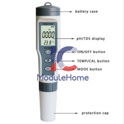 Digital PH/EC/TDS/TEMP Tester Water Quality Monitor Water pH Tester + Test Paper