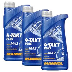 3 LITER MANNOL 10W-40 4-TAKT PLUS MOTORÖL MOTORRAD ÖL JASO MA M2 API SL 10W40