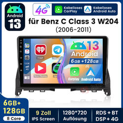 6G+128G Android 13 Carplay 8-Kern Autoradio Für Mercedes Benz C Klasse W204 S204