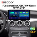 12,3" Android 13 CarPlay Autoradio DAB+ Für Mercedes C/GLC/V/X-Klasse W205 X253