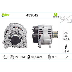 Valeo Lichtmaschine Generator 140 A passend für Audi A4 Q5 B8 2.0 TDI / 439642