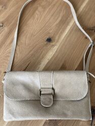 Umhängetasche Beige, Genuine Leather Borse In Pelle, Made In Italy 