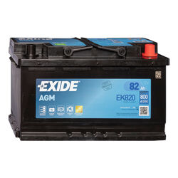 Exide EK820 12V 82Ah 800A/EN AGM Start-Stop betriebsbereit Autobatterie