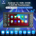 4+64G Android 13 Autoradio Carplay BT GPS Navi DVR Für VW Touareg T5 Transporter