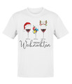 Frohe Weihnachten T-Shirt Damen Herren Weinglas-Motiv Xmas Shirt Merry Christmas