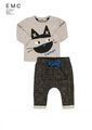 EMC 2tlg Shirt & Jogginghose Baby Jungen CATMAN Grau Gr. 68 74 80 86 NeU