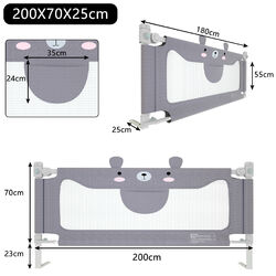 Bettschutzgitter Rausfallschutz Bettgitter Bettrailing Babybett 150/180/200cm