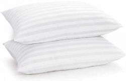 DELUXE 2er Pack Streifen Kissen Ultra Soft Jumbo Super Bounce Back Extra Gefüllt SCHWERLAST ✔ KRANKENHAUSUNTERSTÜTZUNG ✔ NICHT ALLERGISCH ✔ 