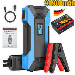 99800mAh Auto KFZ Starthilfe Jump Starter 2000A Ladegerät Booster Powerbank PKW