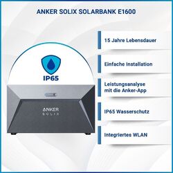 Anker SOLIX Solarbank E1600 1,6kWh Akku Balkonkraftwerk Speicher NEU 0% MwSt