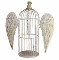 Vogelhaus Voliere Shabby Vogelkäfig Weiss Engelsflügel Vogelvoliere für Kerzen