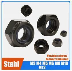 Stopmuttern M3 - M12 Sicherungsmutter Selbstsichernde Muttern Sechskantmuttern
