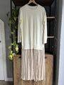 Anthropologie Langarm Plissee Twofer Pullover Midikleid S Elfenbein Hellgold