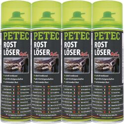 4x 500 ml PETEC MOS2 ROSTLÖSER SCHMIERSTOFF SPRAY SCHNELL ROSTLÖSEND ENTFERNER