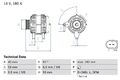 Generator Bosch für VW EOS + CC B7 + Polo V + an + Beetle 08-16 0986045340