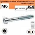 DIN 912 -10.9-M6 Zylinderschrauben mit Innensechskant galv. verzinkt, getempert