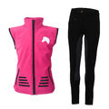 Reitset Kinder Softshell Reitweste Juli pink Meshfutter mit Reithose schwarz